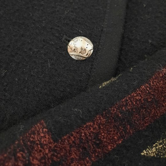 Vtg 90s Southwestern wool jacket w/ buffalo buttons - Chico's brand - Picture 11 of 13